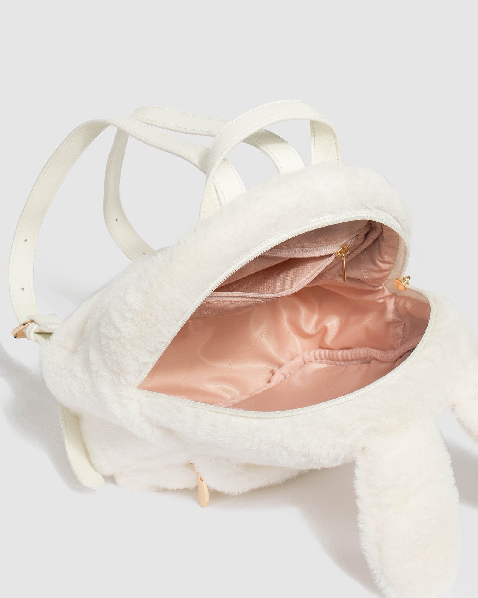 White Fluffy Bunny Backpack Online | Colette Hayman