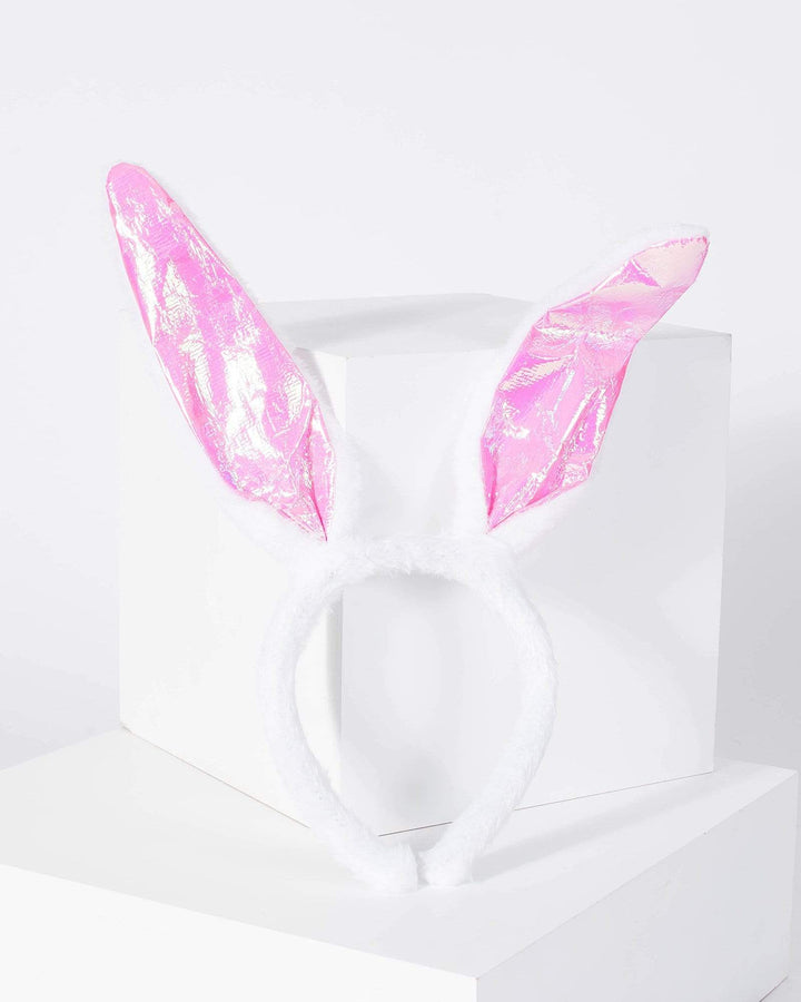 White Fluffy Bunny Ears Headband | Accessories