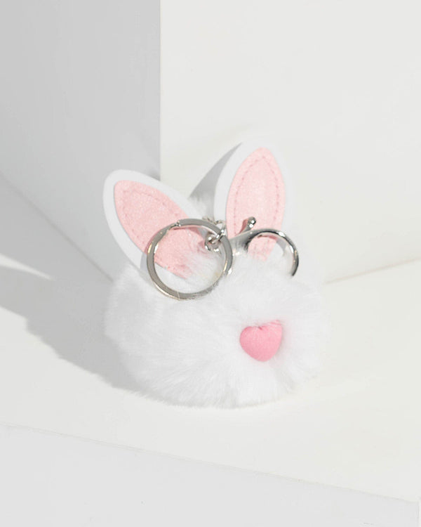 Colette by Colette Hayman White Fluffy Bunny Ears Keyring