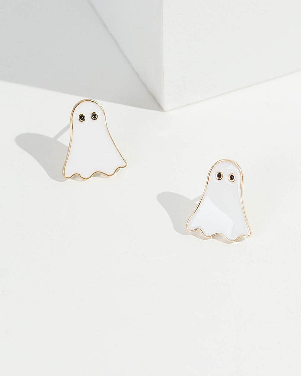 White Ghost Stud Earrings | Earrings