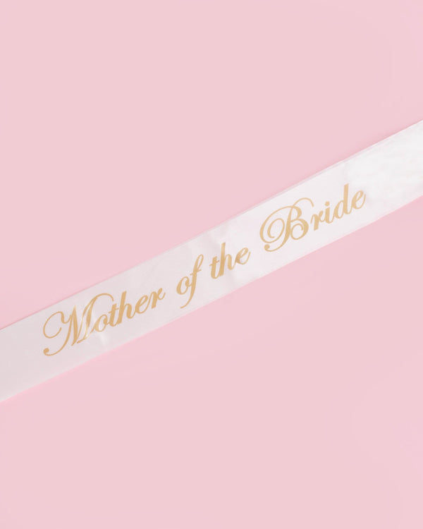 White & Gold Mother Of The Bride Sash | Accessories