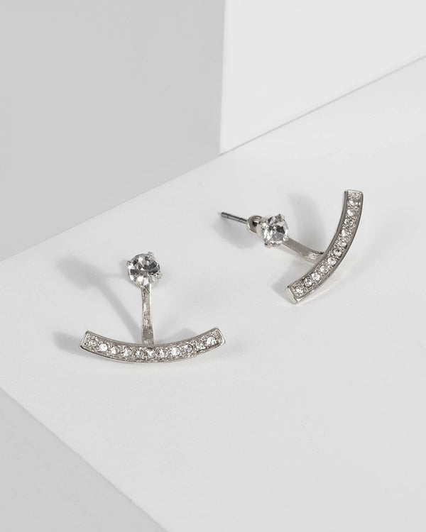 White Gold Plated Crystal Anchor Earrings | Earrings