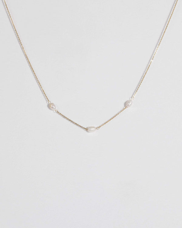White Gold Plated Pearl Fine Necklace | Necklaces