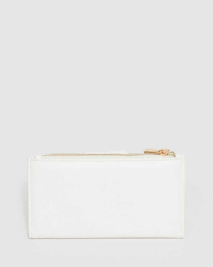 White Greta Lock Wallet | Wallets