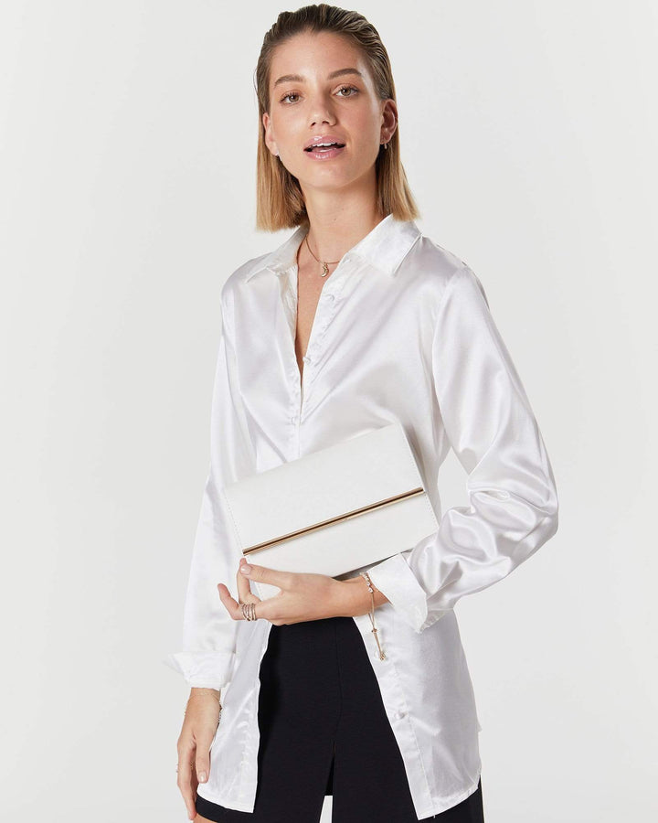 White Harriet Clutch Bag | Clutch Bags