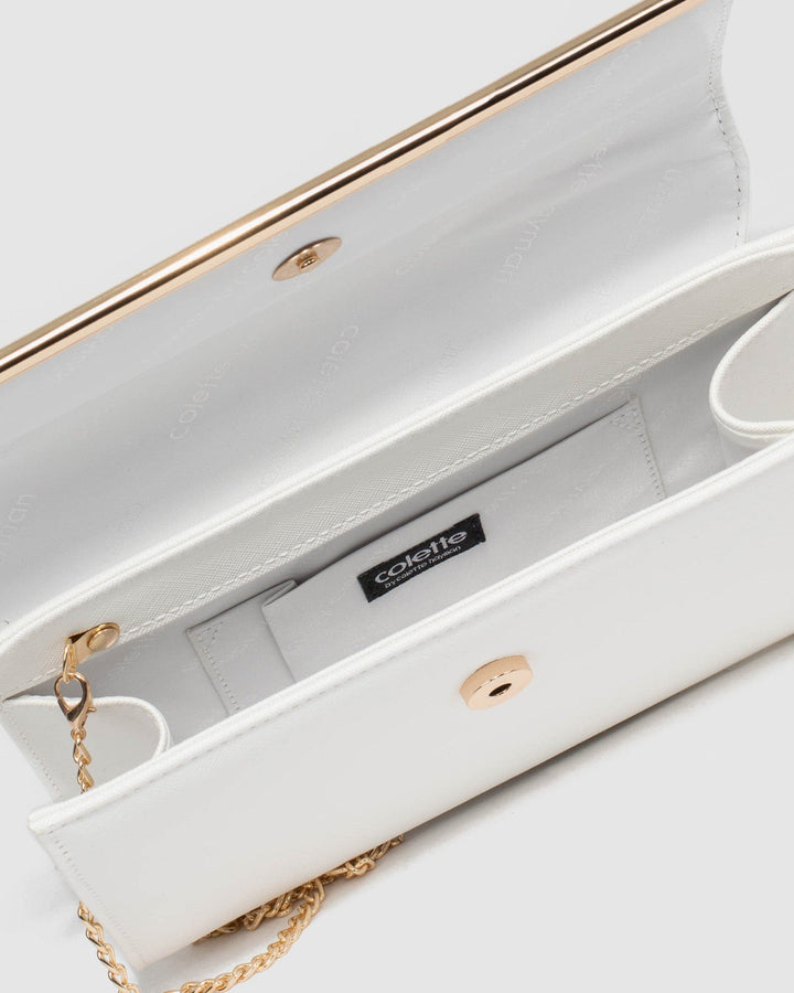 White Harriet Clutch Bag | Clutch Bags