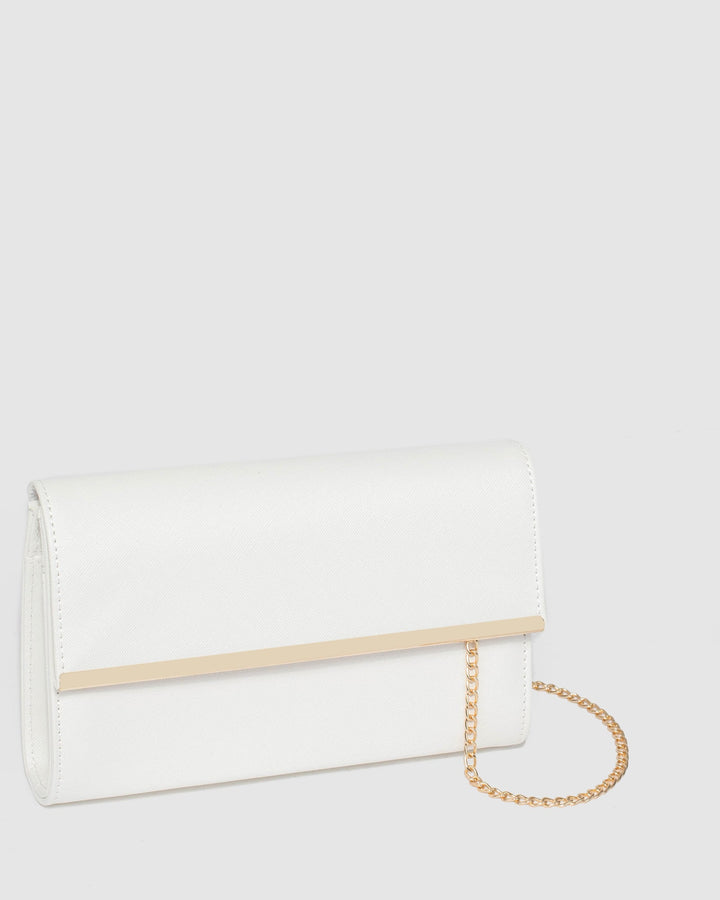 White Harriet Clutch Bag | Clutch Bags