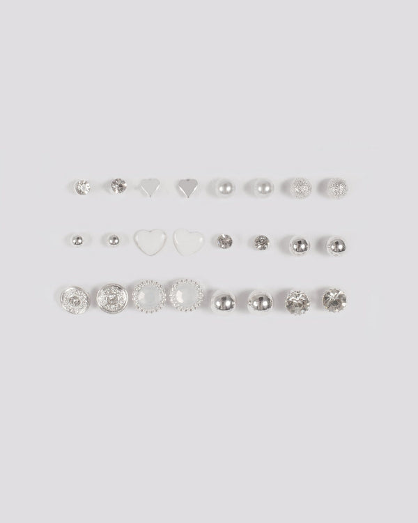 Colette by Colette Hayman White Heart Pearl Earrings Set