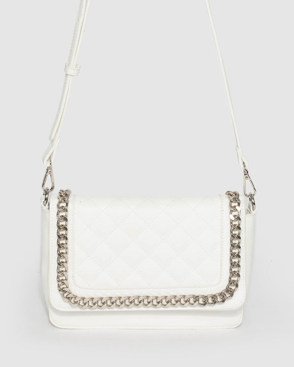 White Ivanna Chain Crossbody Bag | Crossbody Bags
