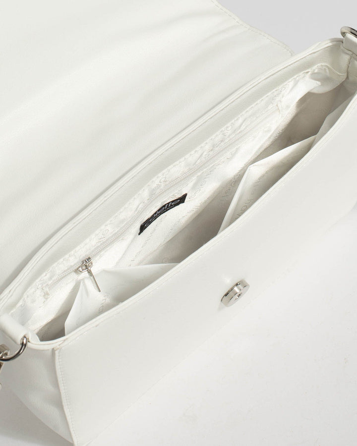 White Ivanna Chain Crossbody Bag | Crossbody Bags