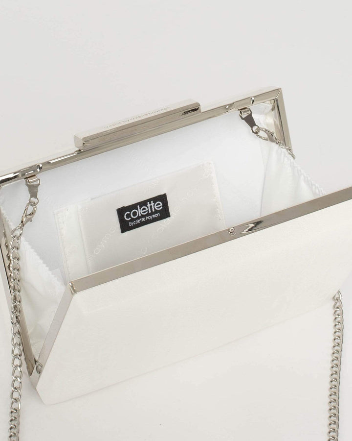 White Jaimi Clutch Bag | Clutch Bags