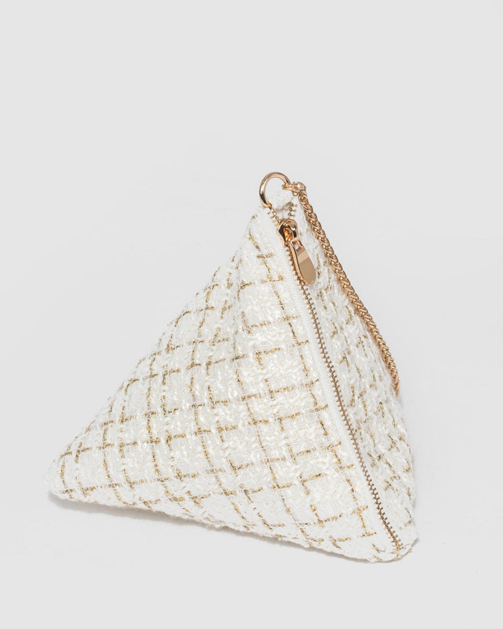 White Kaleah Woven Wristlet | Clutch Bags