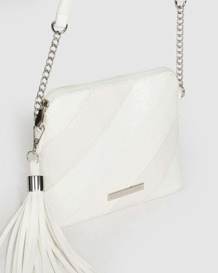 White Karen Panel Crossbody Bag | Crossbody Bags