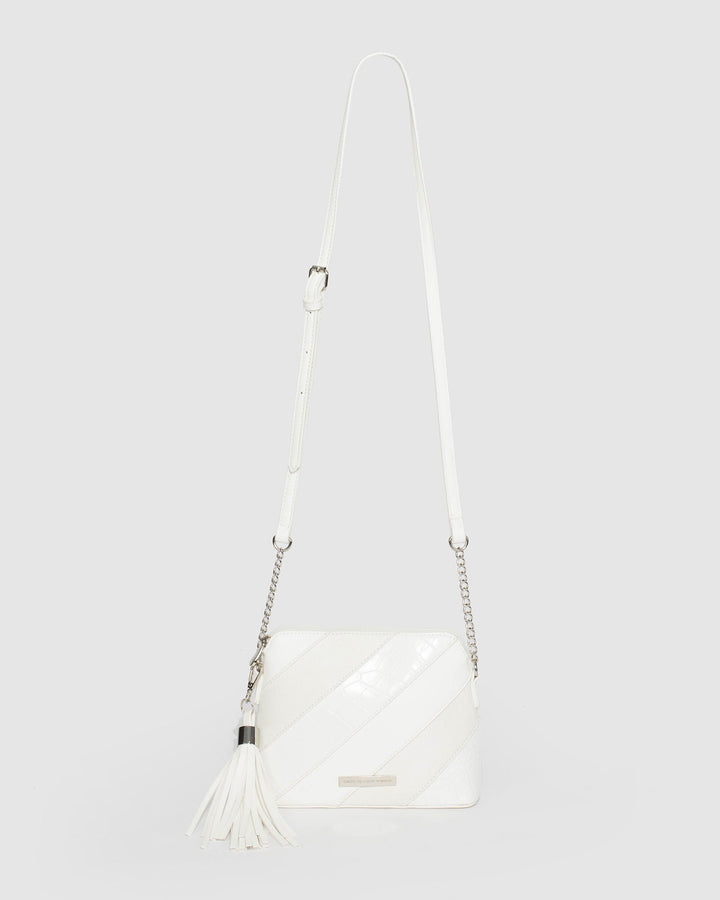 White Karen Panel Crossbody Bag | Crossbody Bags