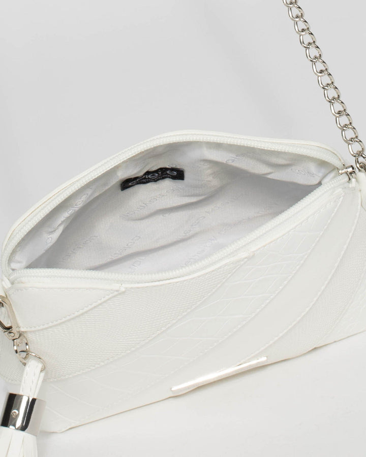 White Karen Panel Crossbody Bag | Crossbody Bags