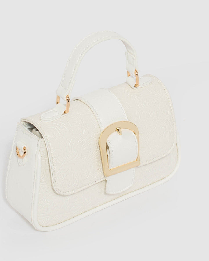 Colette by Colette Hayman White Kerry Emboss Top Handle Bag