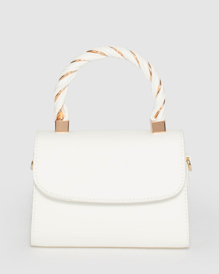 White Kiki Twist Handle Mini Bag | Mini Bags