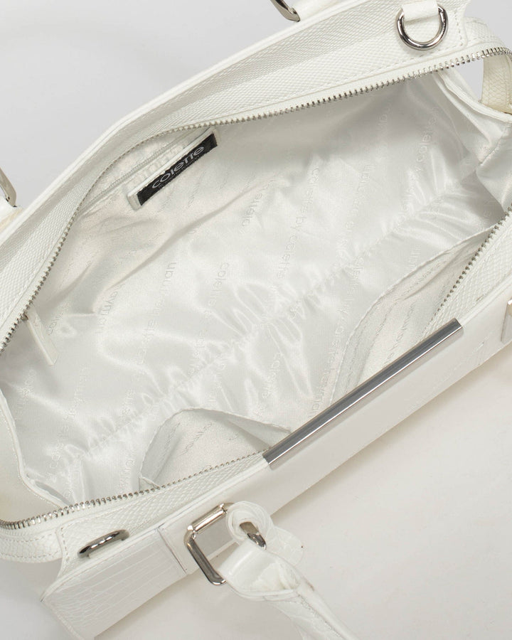 White Kimberley Panel Tote Bag | Tote Bags
