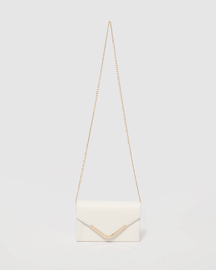 White Lila Envelope Clutch Bag | Clutch Bags