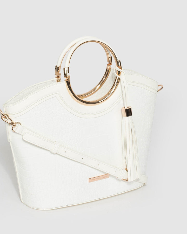 White Luxe Sabrina Ring Tote Bag | Tote Bags