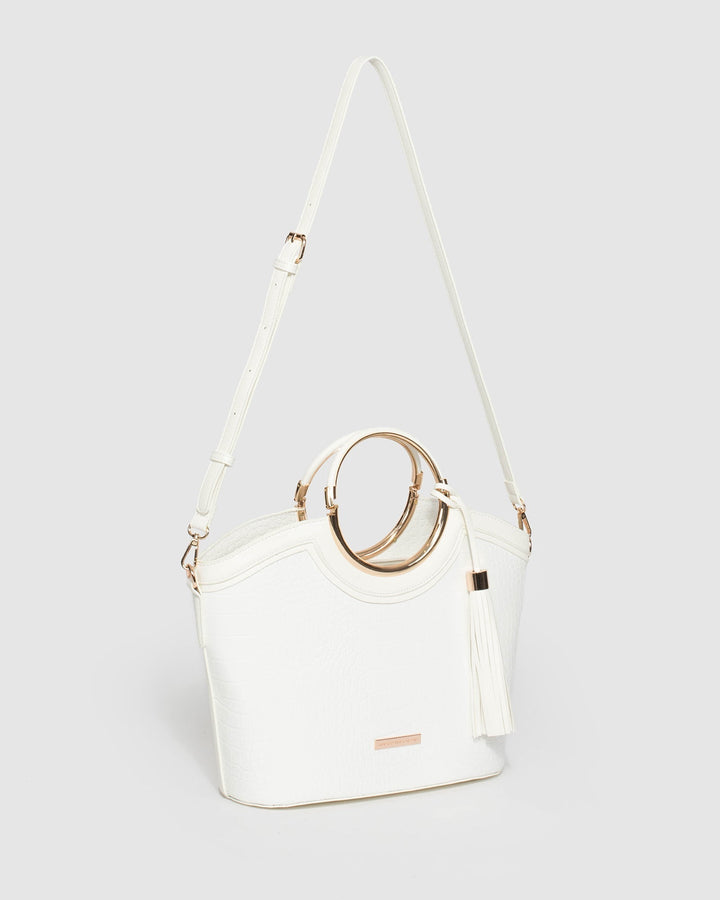 White Luxe Sabrina Ring Tote Bag | Tote Bags
