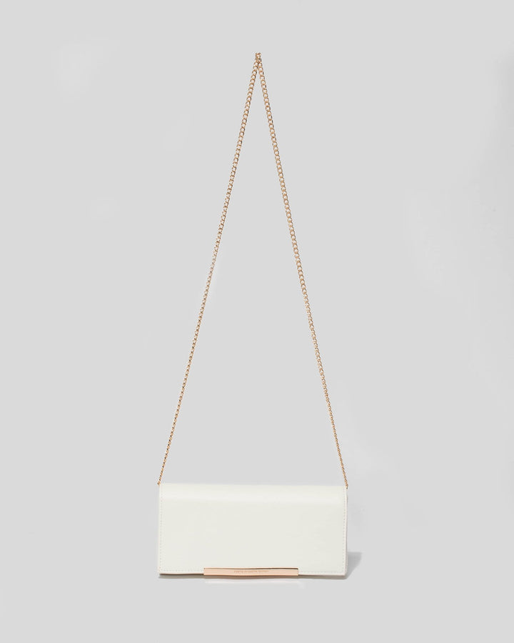 White Meghan Bar Clutch Bag | Clutch Bags