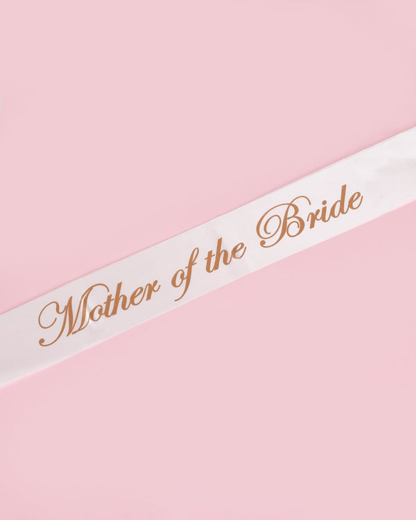 White & Rose Gold Mother Of The Bride Sash | Accessories