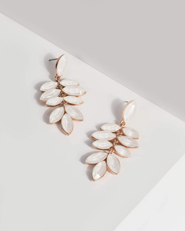 White Oval Drop Earrings | Earrings