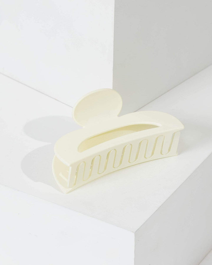 White Oval Matte Claw Clip | Hair Accessories