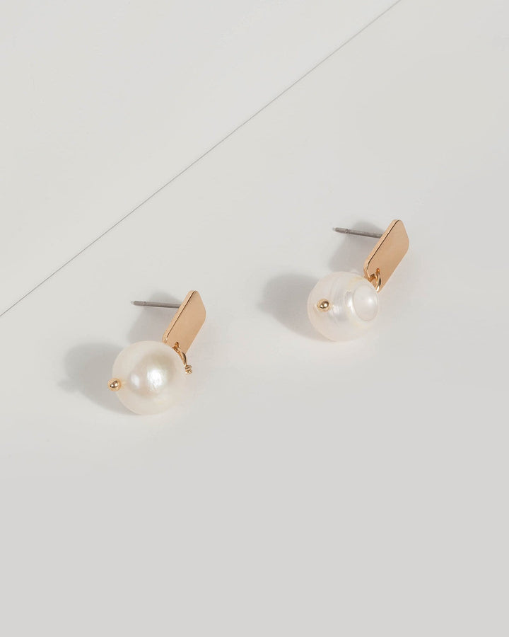 White Pearl Stud Earrings | Earrings