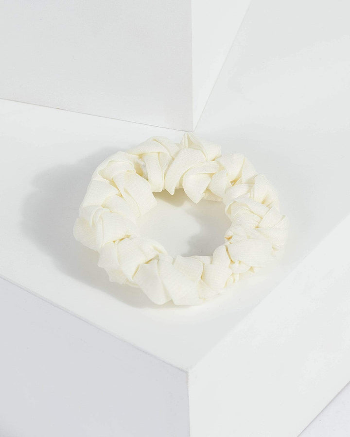 White Plait Look Scrunchie | Accessories