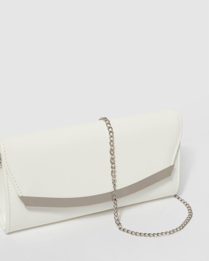 White Sammi Evening Clutch Bag | Clutch Bags