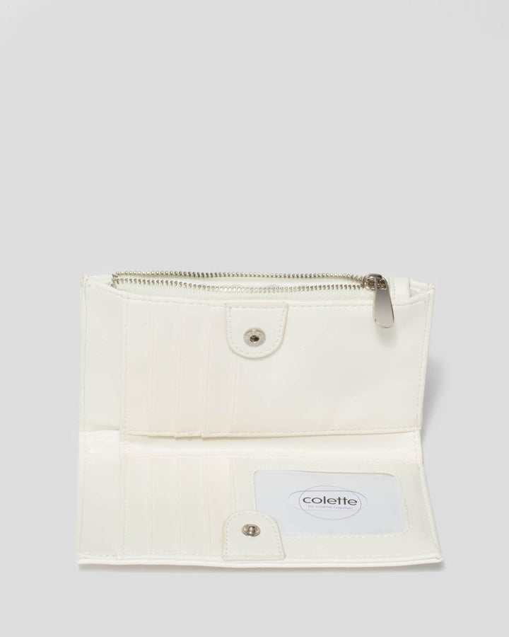 White Selena Zip Wallet | Wallets