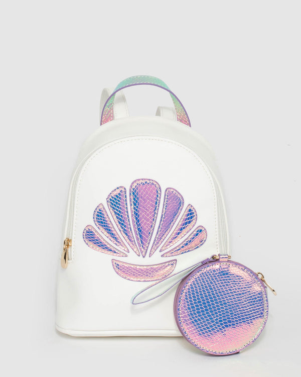 White Shelly Backpack And Purse Bundle | Kids