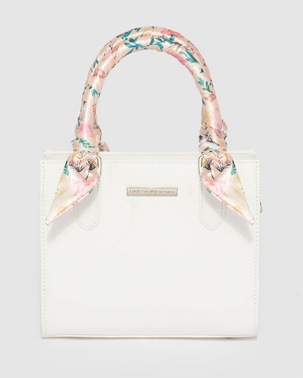 Colette by Colette Hayman White Sia Scarf Mini Tote Bag