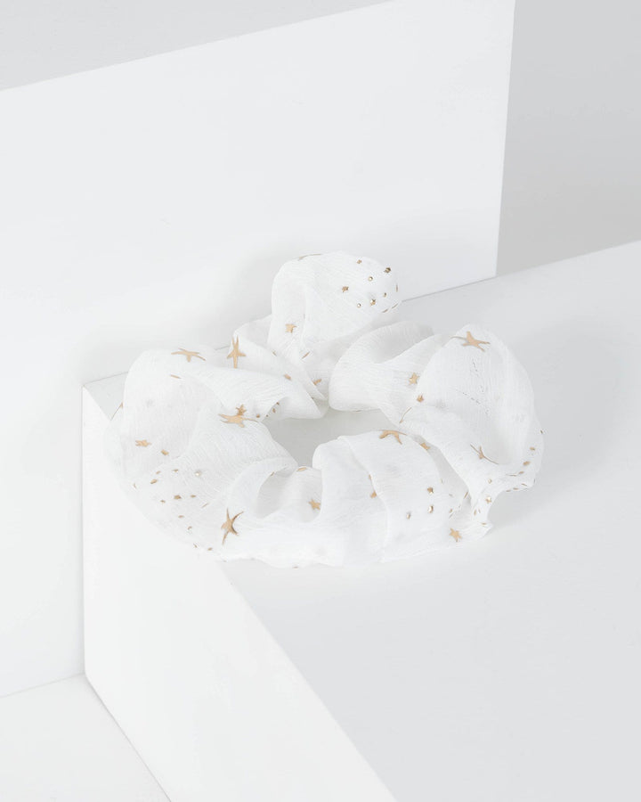 White Starry Scrunchie | Accessories