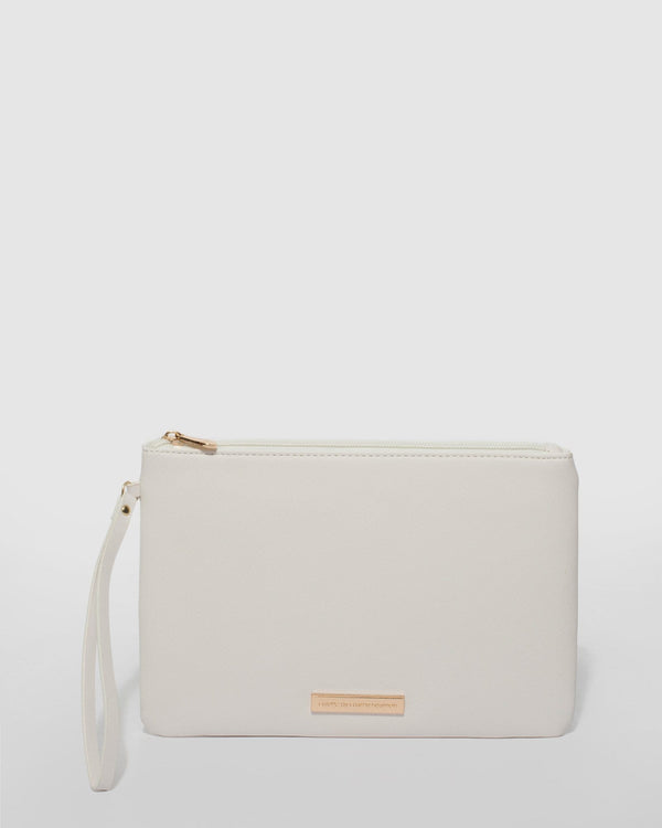 White Tasha Wristlet Clutch Bag | Clutch Bags