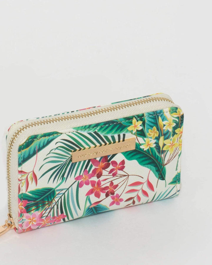 White Tropical Print Nina Purse Wallet | Wallets