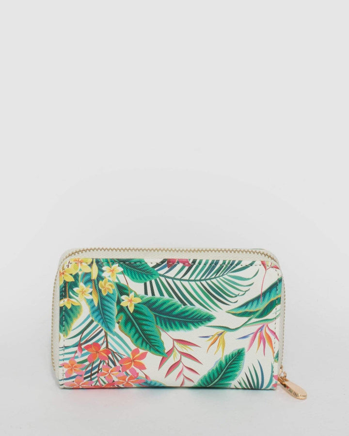 White Tropical Print Nina Purse Wallet | Wallets