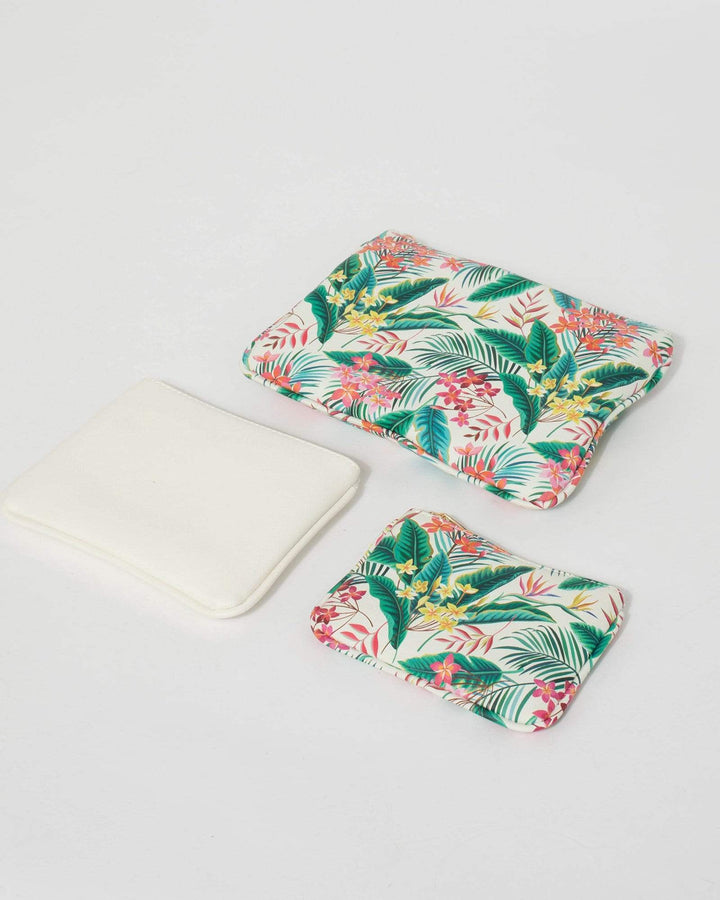 White Tropical Print Purse Gift Set | Purses