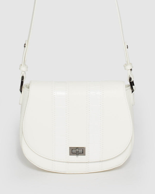 White Valeria Panel Crossbody Bag | Crossbody Bags