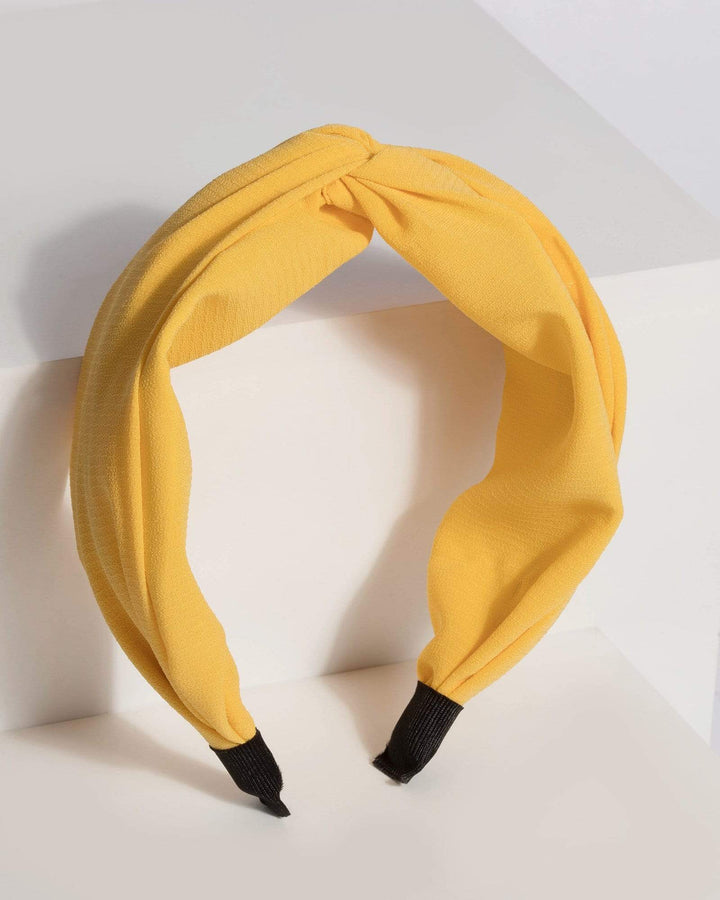 Yellow Cross Over Fabric Headband | Hair Accessories