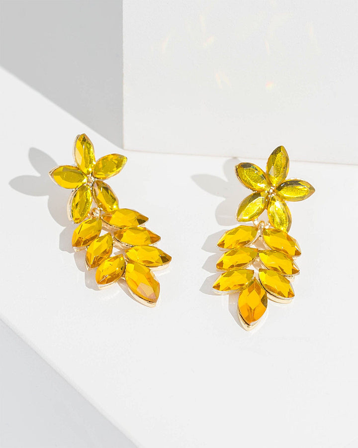 Colette by Colette Hayman Yellow Crystal Petal Cluster Earrings