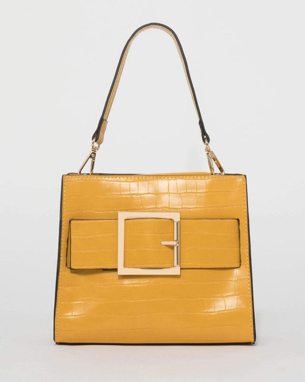 Yellow Khloe Buckle Mini Bag | Crossbody Bags