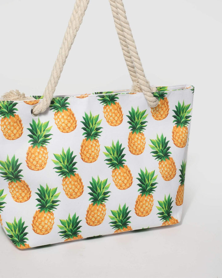 Yellow Large Pineapple Beach Bag | Tote Bags