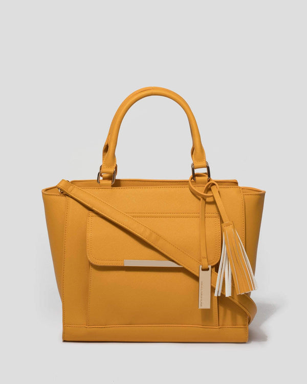Yellow Marigold Front Pocket Tote Bag | Tote Bags