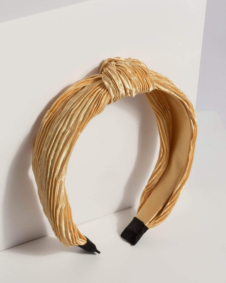 Yellow Ribbed Knot Headband | Hair Accessories