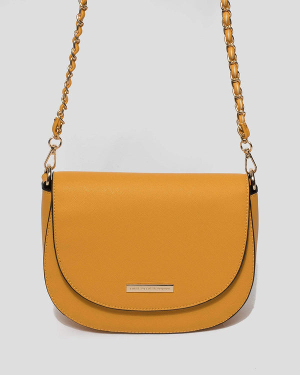 Yellow Sadie Saddle Bag | Crossbody Bags