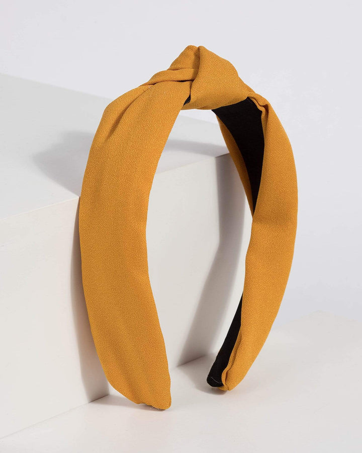 Yellow Solid Fabric Headband | Hair Accessories