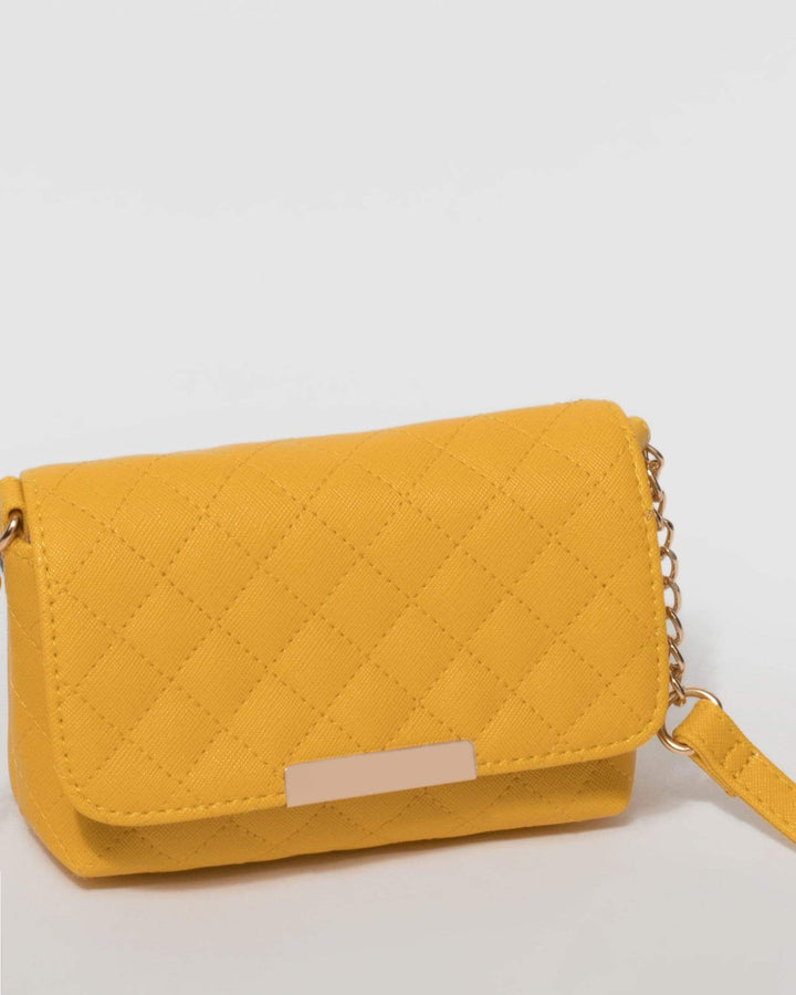 Yellow Tasha Quilt Crossbody Bag | Crossbody Bags